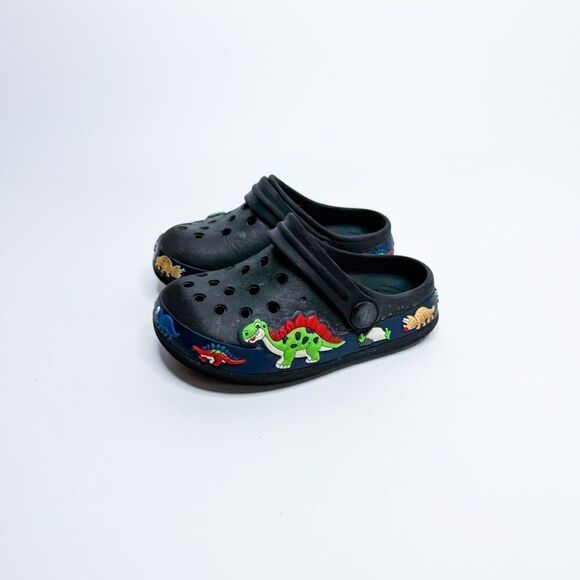 Kids Cute and Comfy Black Dinosaur Clogs Size 7 - Picture 3 of 7